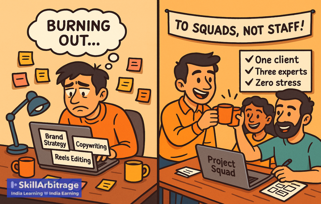 Decorative image to depict freelancers collaboration